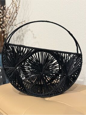 Handwoven Mini Circle Tote Bag